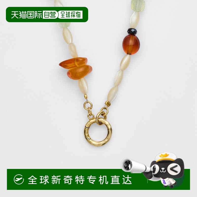日潮跑腿Agete阿卡朵 金色多石项链 10252116226