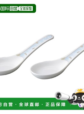 【日本直邮】NARUMI 勺子套装 Ramage 13cm 蓝色 花卉图案 可爱