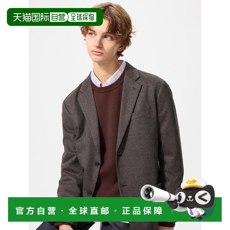 日本直邮Uniqlo 无 磨砂针织夹克/粗花呢夹克 481006优衣库休闲