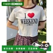 日本直邮WC T恤 女士I WEEKEND 1h可退 Ringer LOVE 釘ぬき风格