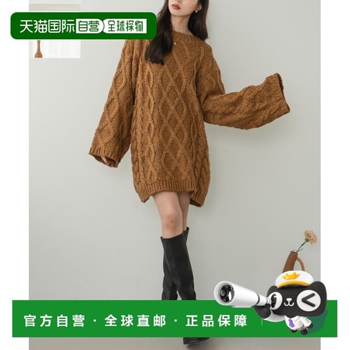 1h可退 日本直邮hinari 女装 宽松版型 针织连衣裙 罗纹编织设计