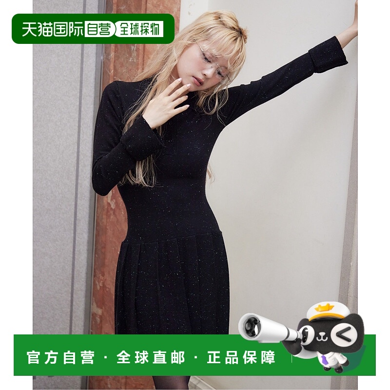 1h可退 日本直邮etre loin 女装 低腰褶皱亮片针织连衣裙 125046