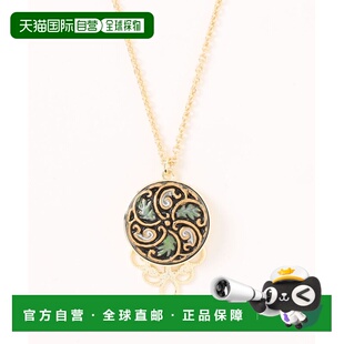 1h可退 日本直邮欧州航路 女士 复古捷克玻璃纽扣项链 手工打造设