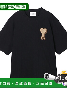 日本直邮AMI DE COEUR 圆领T恤黑色男/女uts352 726 001 Noir2025