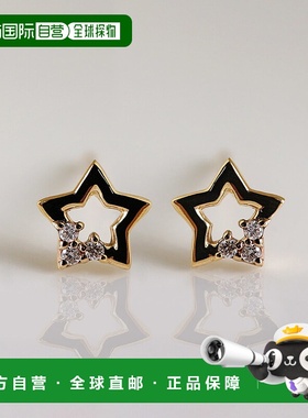 1h可退 日本直邮cui-cui 星星钻石耳钉 K10YG 黄金材质 0.02ct 日