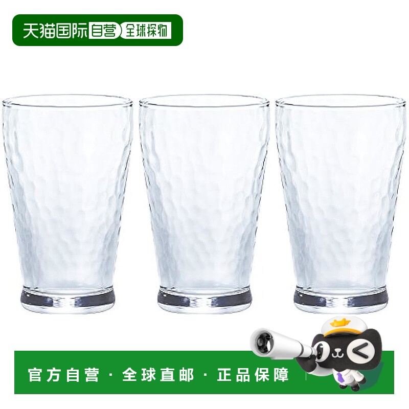 【日本直邮】ADERIA 玻璃杯平底玻璃杯 M 245ml 3 件套 B-6562