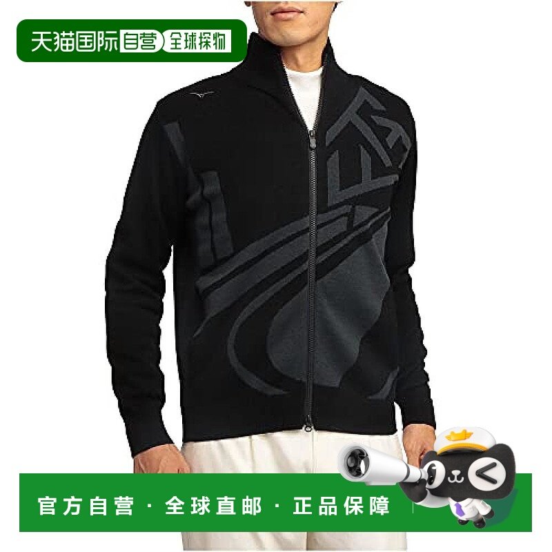 【日本直邮】Mizuno美津浓 高尔夫防水提花拉链毛衣E2MC1502男 黑