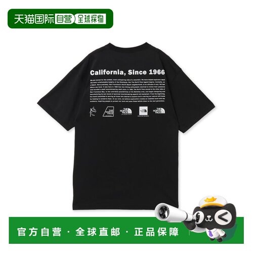 日本直邮THE NORTH FACE 北面短袖水洗历史标志黑色半袖速干T恤
