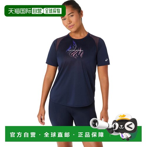 日本直邮ASICS  ROAD 纯色短袖透气套头  常规T恤 女款