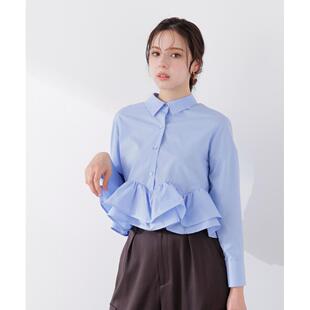 短款 1h可退 日本直邮a mie女装 1216119301 荷叶边衬衫