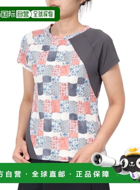 日本直邮Admiral 不对称斜线图案女士网球 T 恤 ATLA430-ORG 上衣