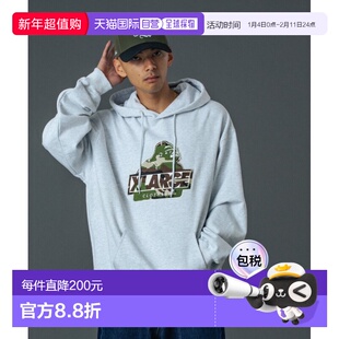 1h可退 日本直邮XLARGE 男装宽松半拉链连帽卫衣 SLANTED OG刺绣