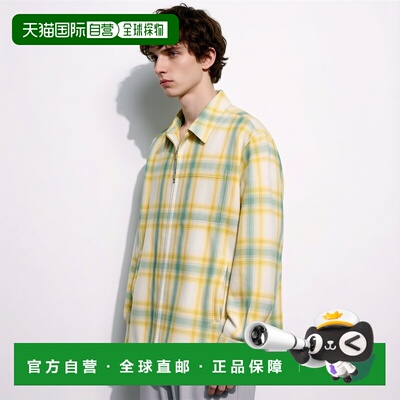 日本直邮HUF 男女同款 长袖全棉混纺格纹拉链衬衫 26S_BU80057