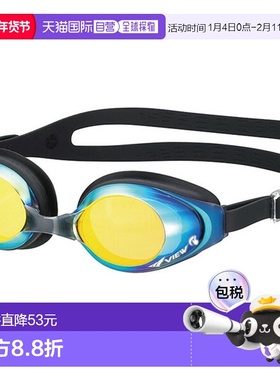 日本直邮VIEW 游泳镜 FITNESS 镜面镜片游泳 V630SAM-BKOR 水下眼
