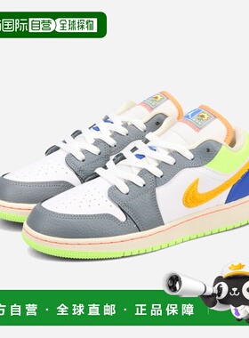 日本直邮NIKE AIR JORDAN 1 LOW GS 女士低帮运动鞋 白色/椰奶色/