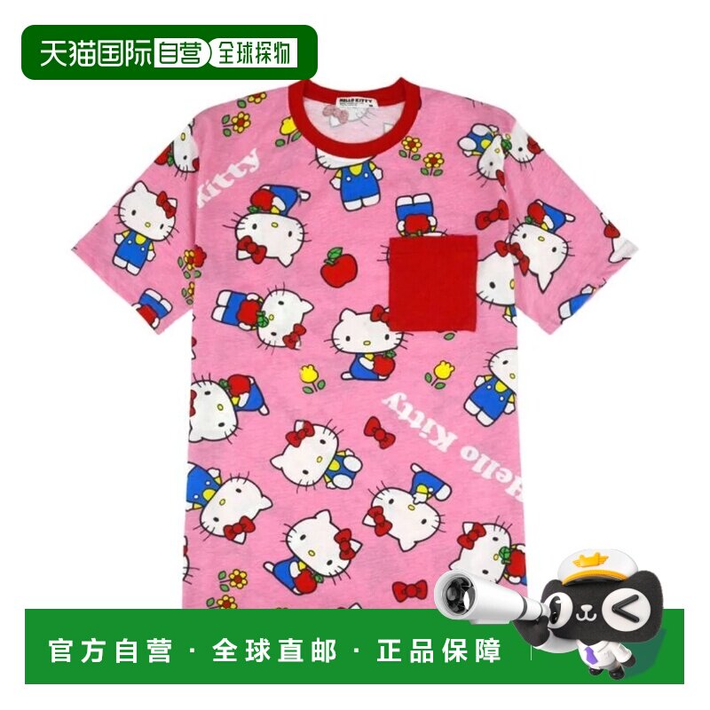 日本直邮Sanrio 凯蒂猫T恤 全图案 短袖 三丽鸥 卡通印花 男女同图片