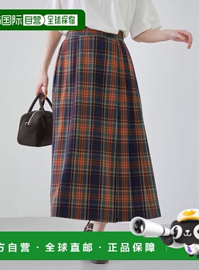 1h可退 日本直邮coen 【高评价获得】TR格纹百褶裙半身裙a字裙