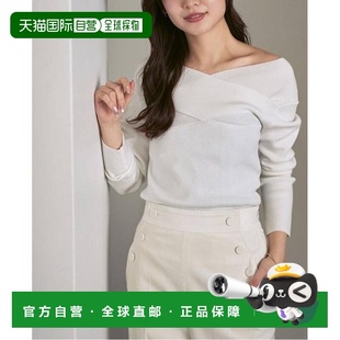 交叉罗纹一字肩针织衫 1h可退 日本直邮NOBLE