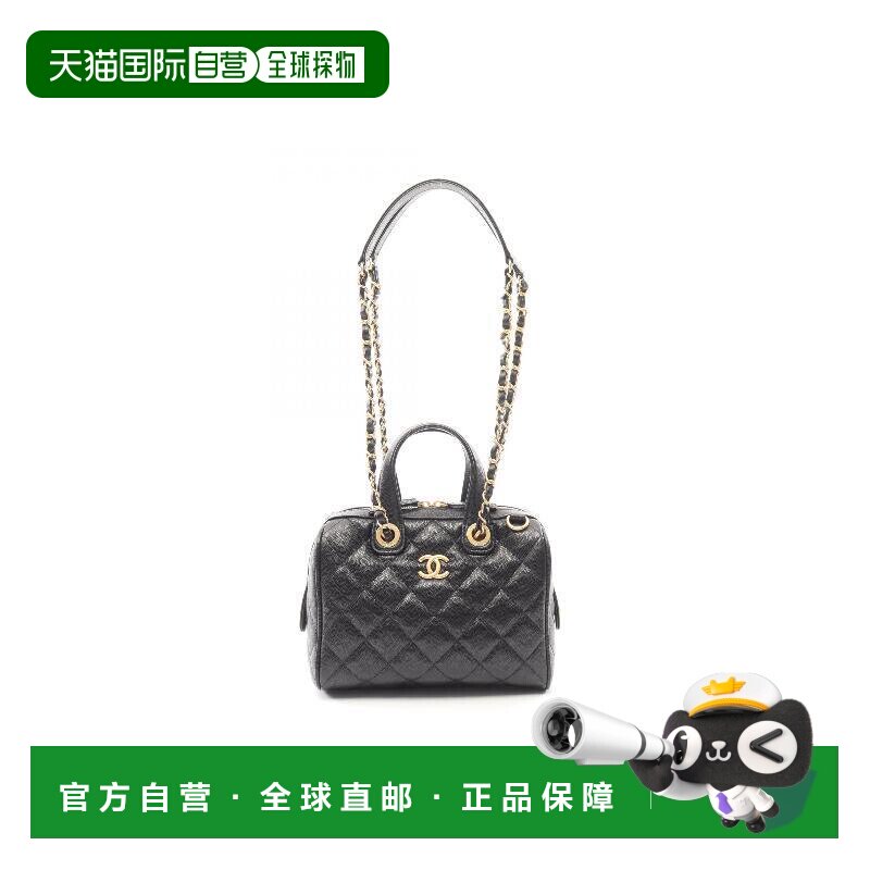 日本直邮中古Chanel香奈儿女包A级95新Boston bag波士顿包单肩包