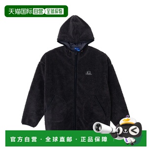 日本直邮Champion 纯色Logo标识拉链连帽长袖绒感外套 女款