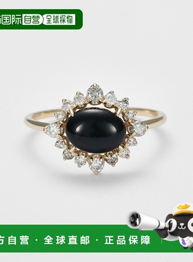 1h可退 日本直邮agete 阿卡朵 女士 K10材质 Jet黑钻风钻石戒指 1