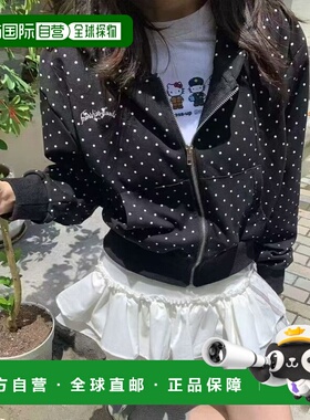 1h可退 日本直邮WEGO 女装 Y2K波点短款全拉链连帽衫 DF26SP12L00