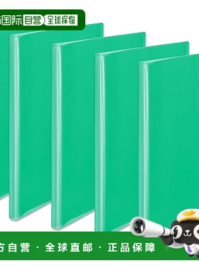 【日本直邮】Plus Clear File 简易透明文件夹 A4 40个口袋 绿色