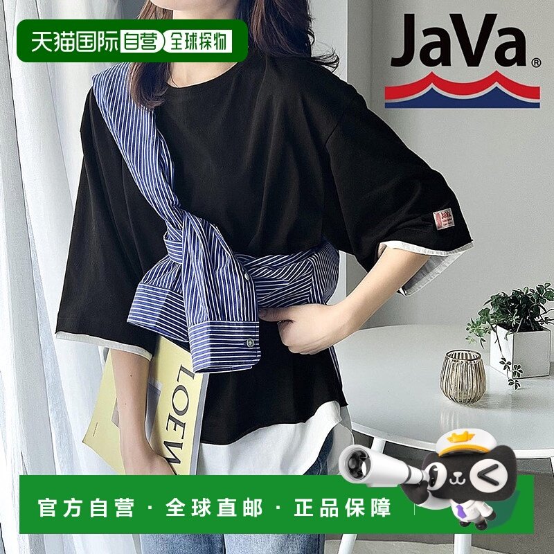 日本直邮Classical Elf 宽松版型女士纯色半袖中长款圆领T恤 C045