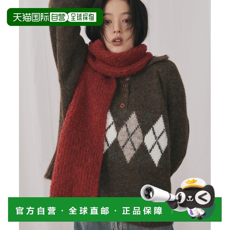 1h可退 日本直邮merlot男女同款混纺纱线针织围巾 半高领设计 MRA