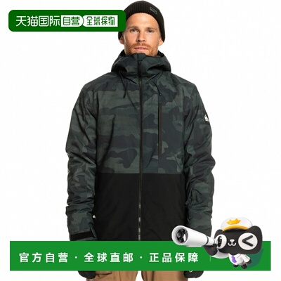 日本直邮QUIKSILVER 男士滑雪夹克 黑深灰 EQYTJ03403外套