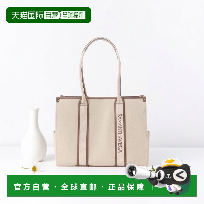 1h可退 日本直邮SAMANTHAVEGA 女装 新色LOGO织带A4托特包 轻量帆
