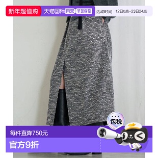 1h可退 日本直邮IENA 波点花呢褶皱半身裙包臀裙