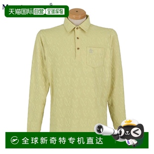 男士 领长袖 日本直邮Munsingwear 弹力提花字母图案修身 Polo 衫