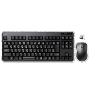 【日本直邮】ELECOM无线键盘滑鼠套装 包接收器 黑 TK-FDM105MBK