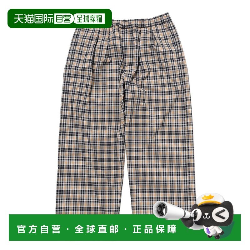 1h可退 日本直邮BEAMS男装 宽松格纹易打理休闲裤 弹力聚酯纤维 1,男装,休闲裤,淘宝优惠券,粉丝福利购,淘宝优惠卷