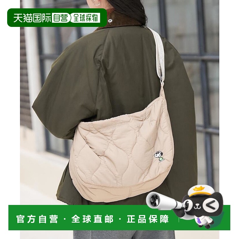 1h可退 日本直邮PEANUTS 男女同款 轻量绗缝斜挎包 经典斯努比刺
