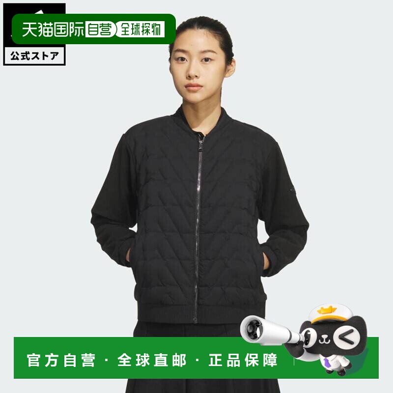 日本直邮adidas 女士高尔夫WARM针织摇粒绒夹克 [JM7127] 黑色