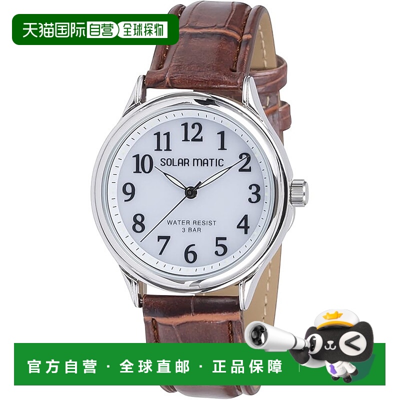 【日本直邮】CREPHA 男士太阳能皮带表 棕色 SM-AM166-WTS防水