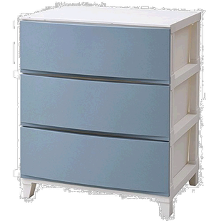 【日本直邮】sanka 3层宽型收纳柜 砂蓝 squ+ROOM'SshadeRSD-S543