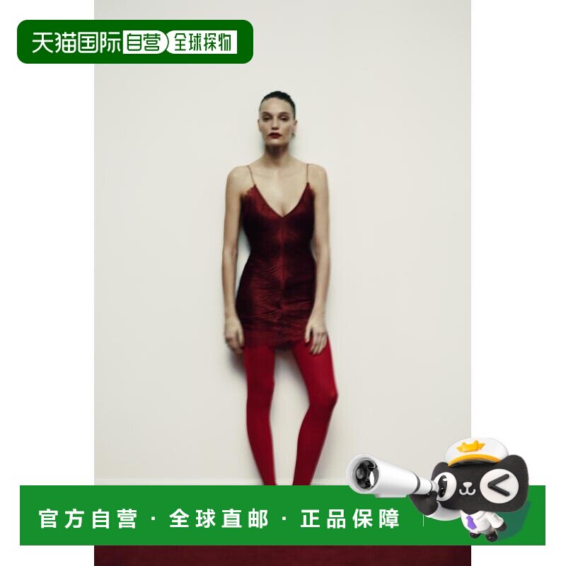 日本直邮Zara蕾丝 流苏 短款连衣裙吊带