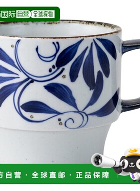 【日本直邮】Hasami ware 马克杯 容量约 330ml 唐草色 蓝色 2526