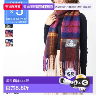 日本直邮Vivienne Westwood 男女通用保暖粗格纹围巾