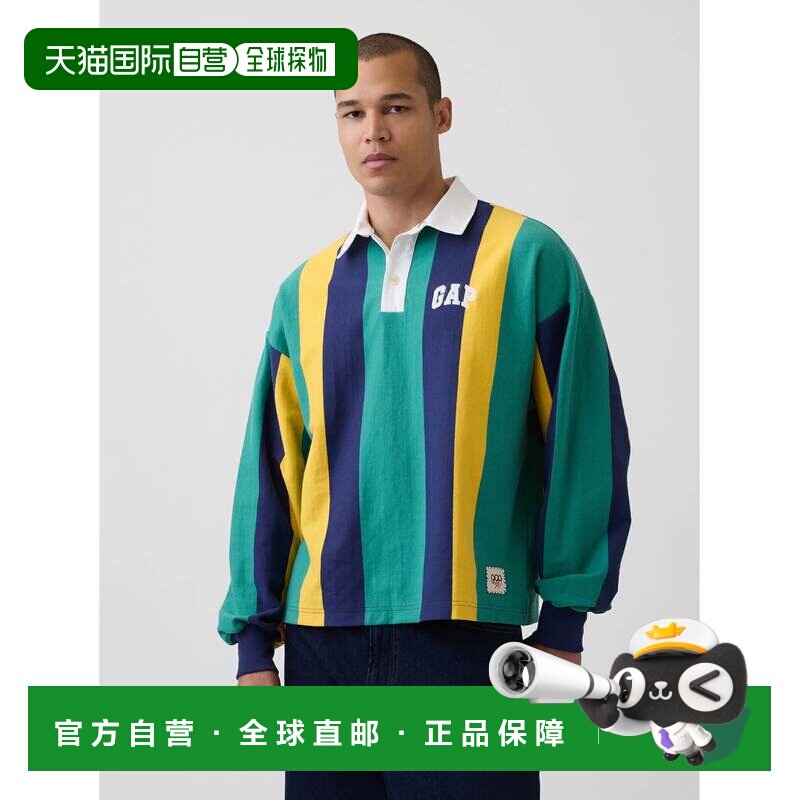 日本直邮GAP 优衣库与肖恩沃瑟斯彭联名款 oversized 条纹 Polo图片