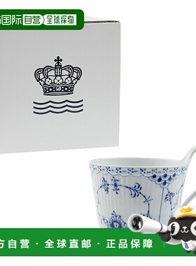 日本直邮royal copenhagen 蓝色凹槽半蕾丝高柄马克杯 330 毫升 1