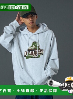 1h可退 日本直邮XLARGE 男装宽松半拉链连帽卫衣 SLANTED OG刺绣