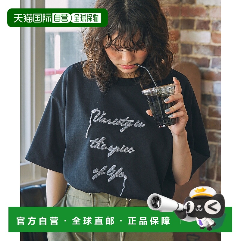 1h可退 日本直邮MONO-MART 男女通用立体刺绣字母LOGO短袖T恤 LDs