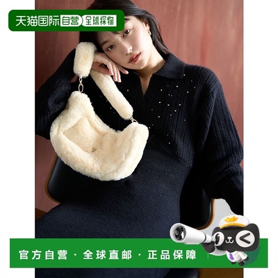 1h可退 日本直邮LAGUNAMOON 女装 半月形仿毛毛包 宽口设计 03256