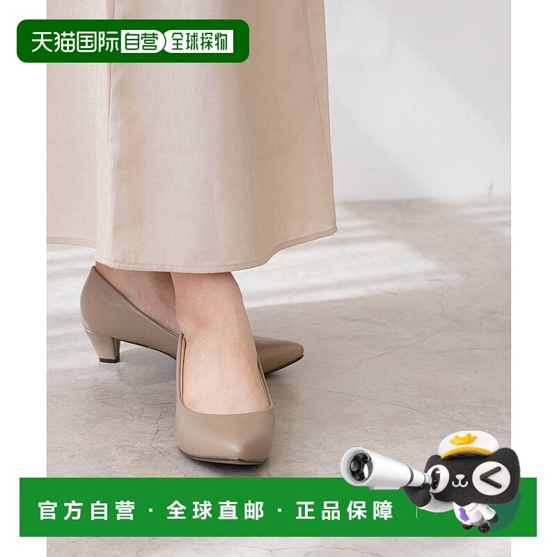 【日本直邮】 Menuemenue4E粗跟尖头高跟鞋（灰色/光滑）女鞋浅口,女鞋,浅口单鞋,淘宝优惠券,粉丝福利购,淘宝优惠卷