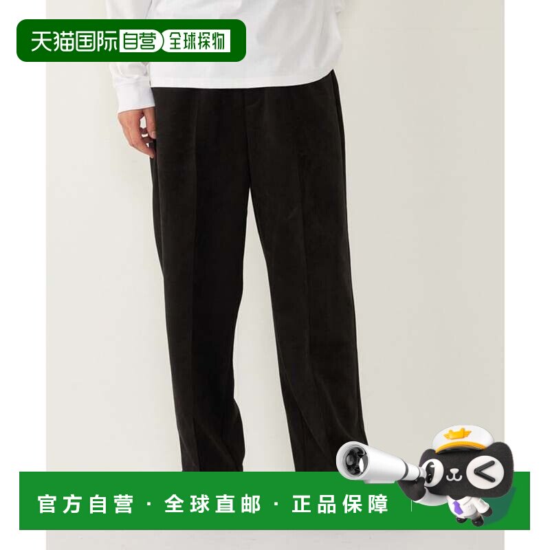 日本直邮SHIPS Colors 可机洗聚酯仿麂皮阔腿裤 黑色休闲裤男装