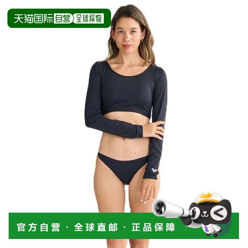 日本直邮ROXY 女士泳装套装 长袖防晒比基尼 黑色速干